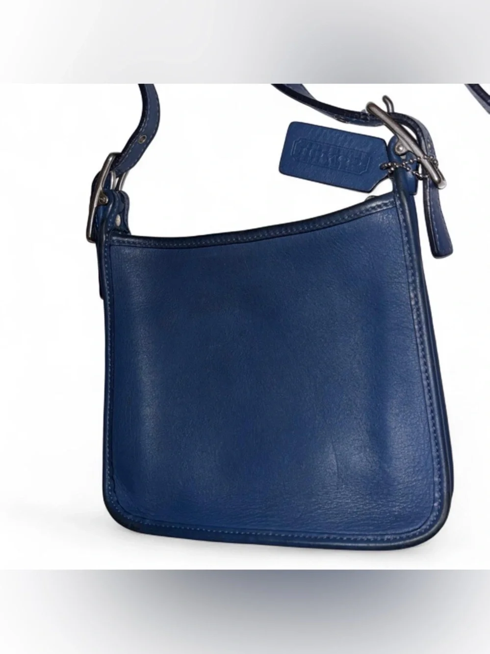 Vintage Coach Mini Janice Bag 6610 Blue Leather Zip Crossbody Shoulder Purse USA - Picture 7 of 8